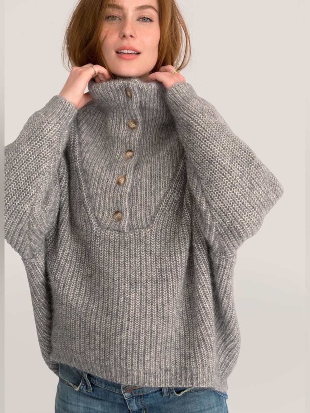 HATCH Collection Jo Women’s Gray Alpaca Pullover Sweater - large - size 3